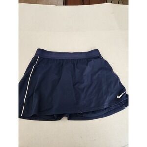 Nike Dri-FIT Skirt Athletic Tennis Skort Navy Blue White Trim Women's Medium‎